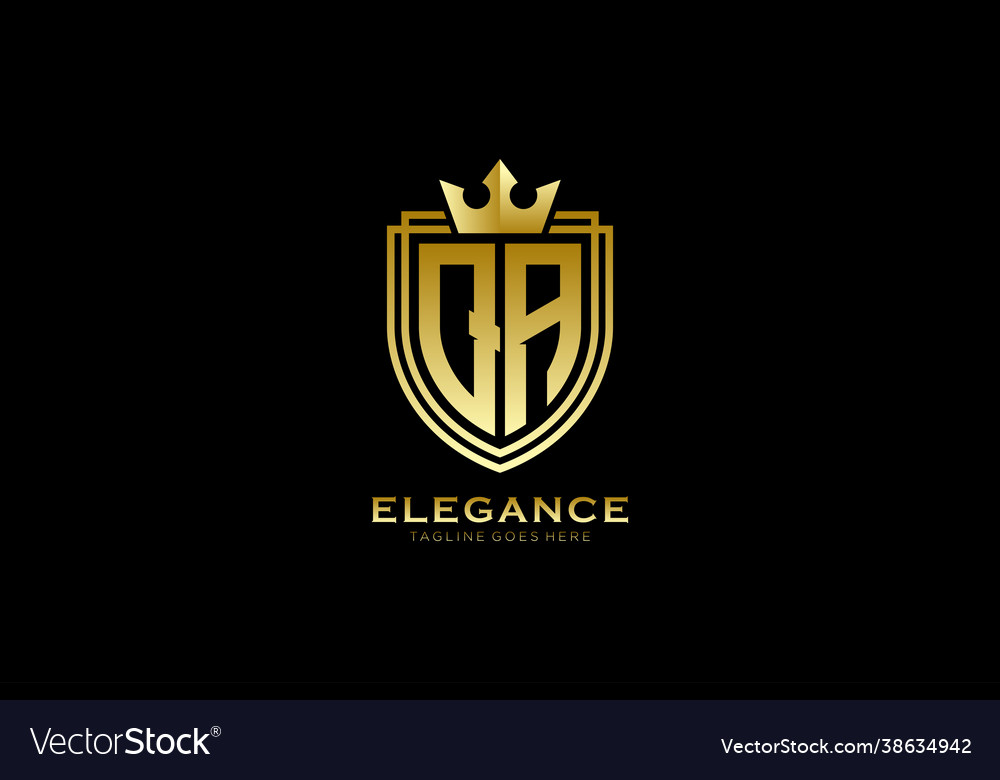 Initial qa elegant luxury monogram logo or badge Vector Image