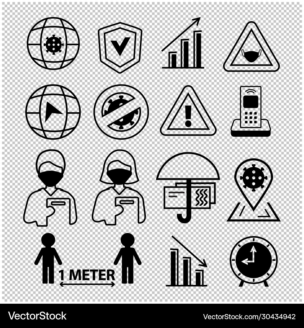 Line black icons business support during the Vector Image
