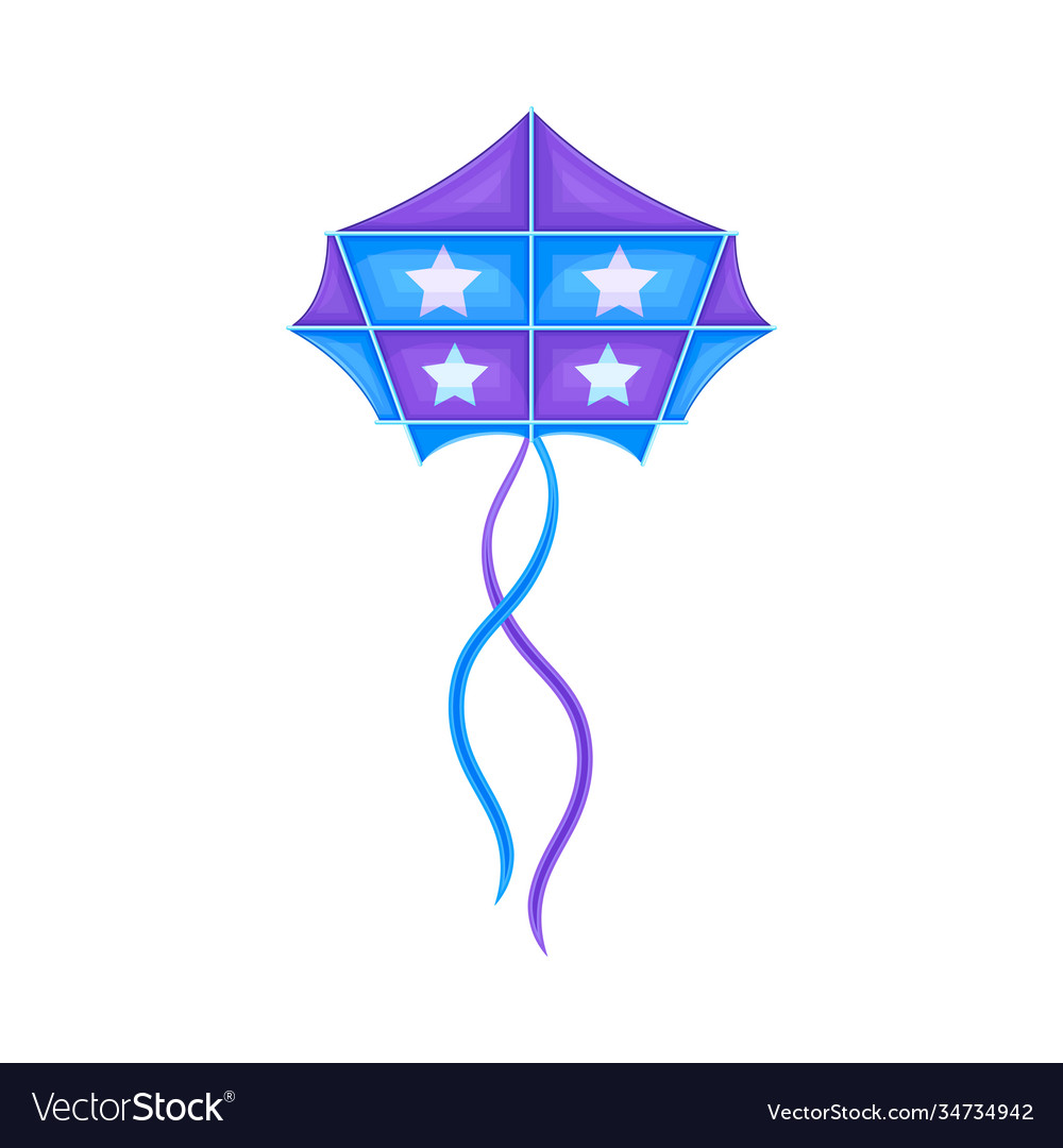 Shaped blue and purple kite as tethered craft