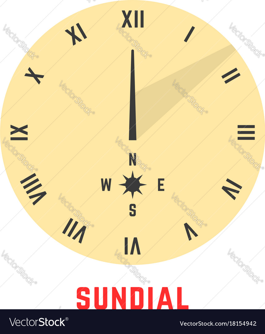 Yellow Simple Sundial Icon Royalty Free Vector Image