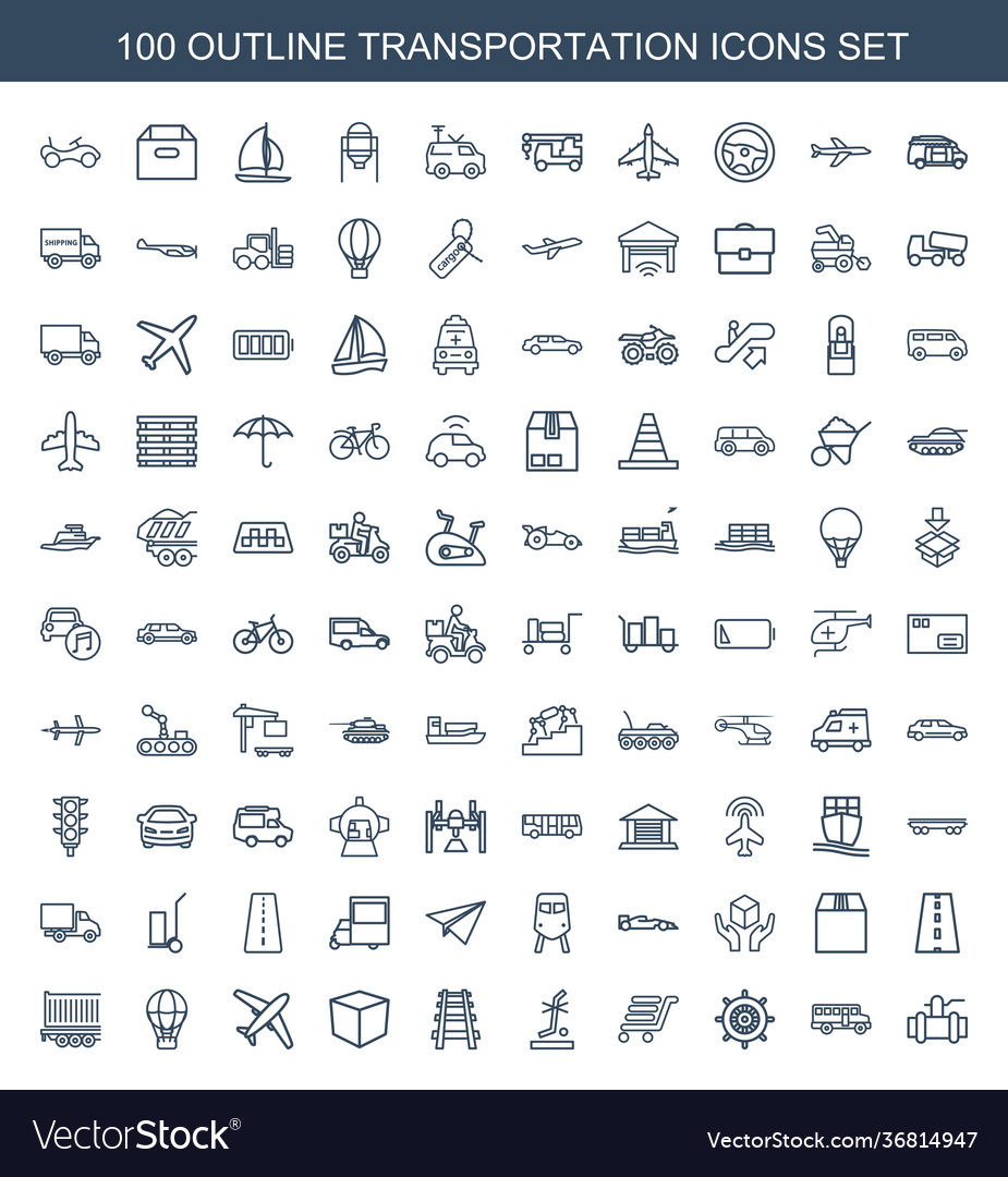 100 transportation icons