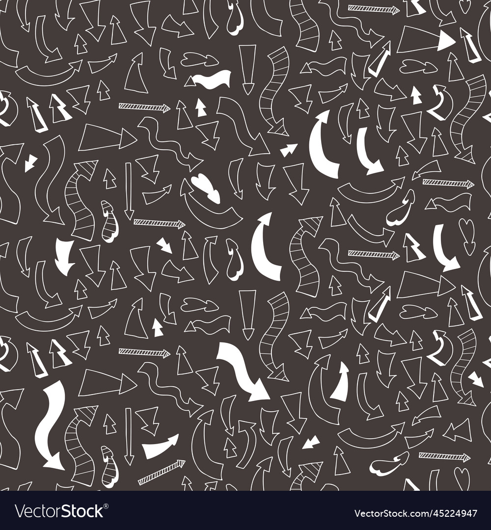 Creative seamless pattern with arrows pointers vector image Creative seamless pattern with arrows pointers