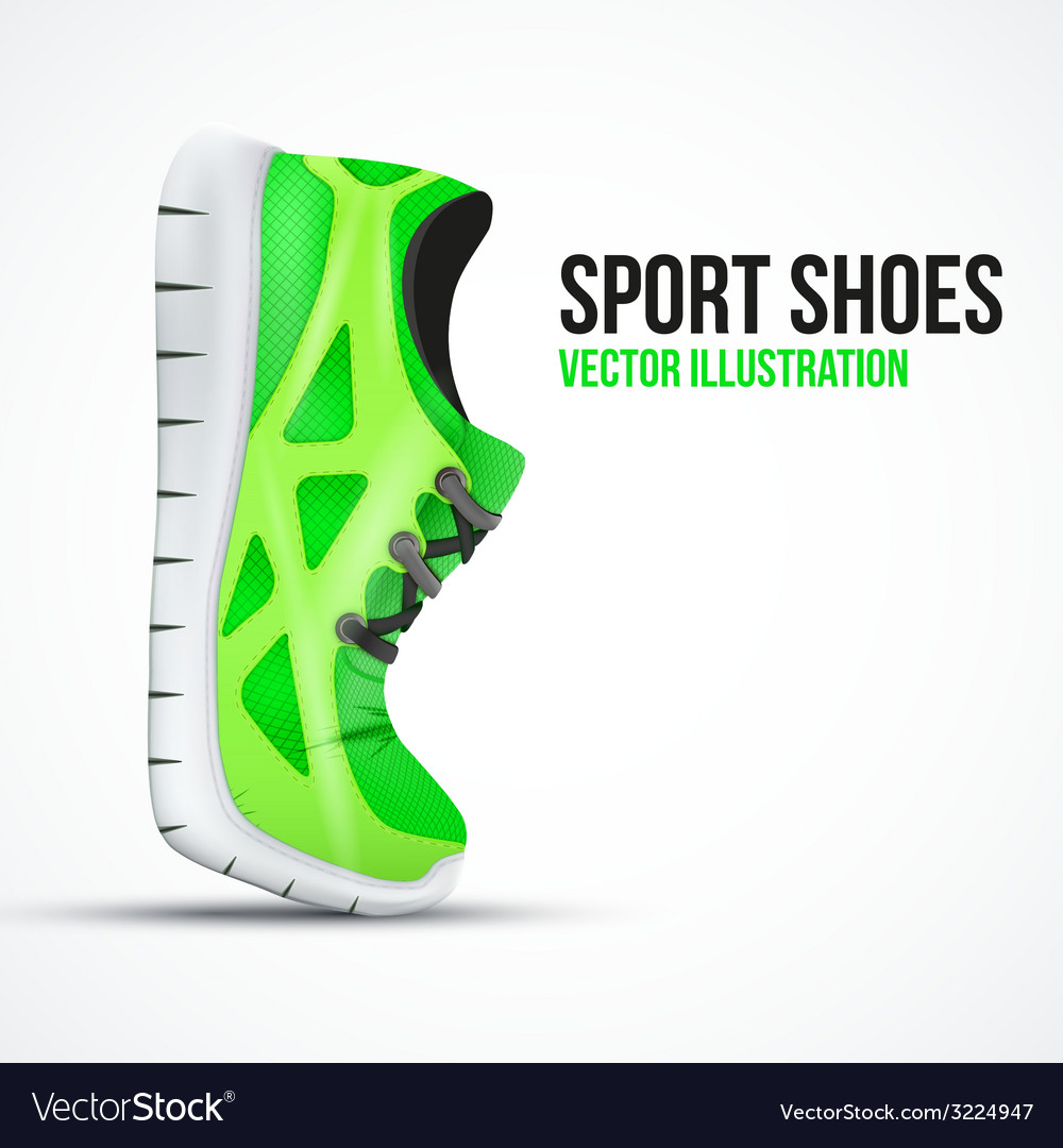 Curved Green Sport Sneakers