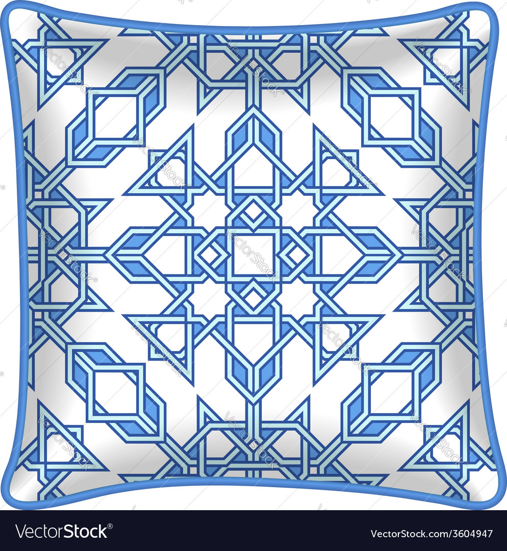 Decorative throw pillow with patterned pillowcase