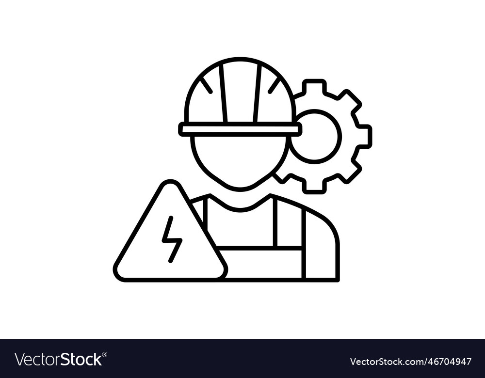 Electrical engineering icon worker