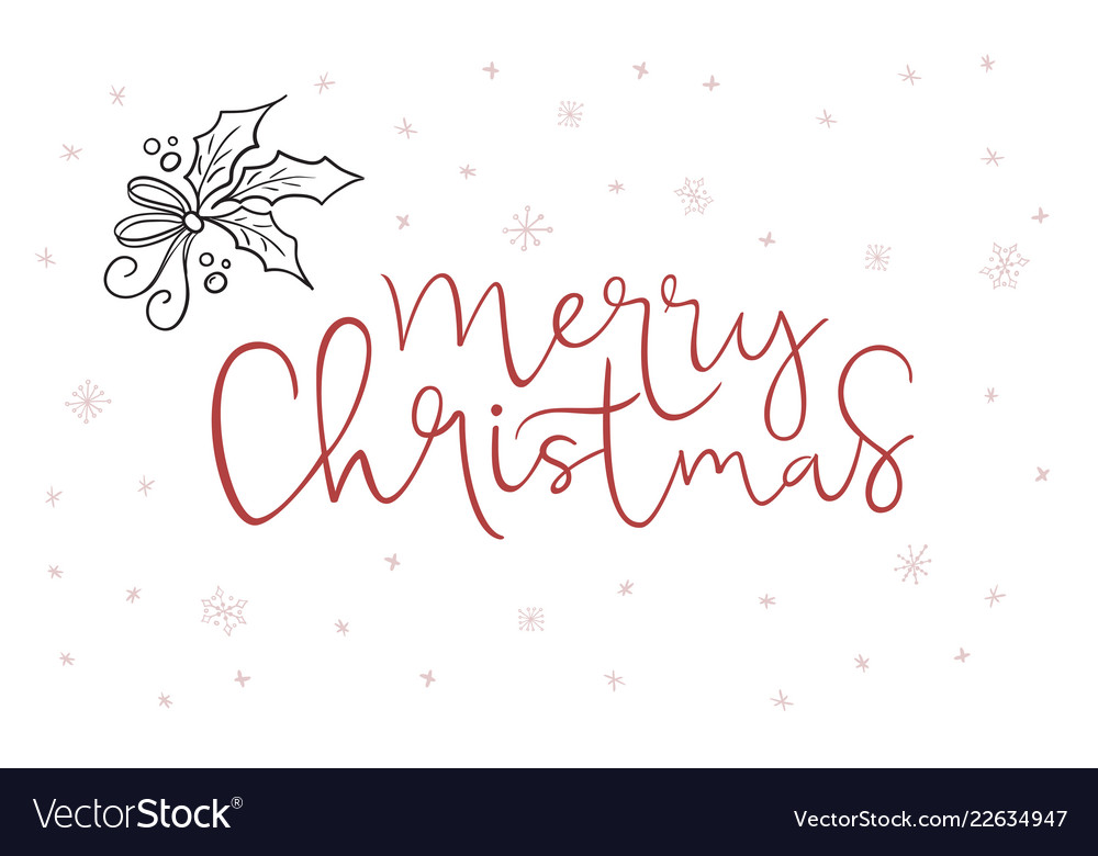 Hand lettering greeting merry christmas