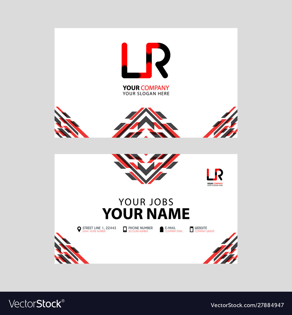 Horizontal name card with lr logo letter