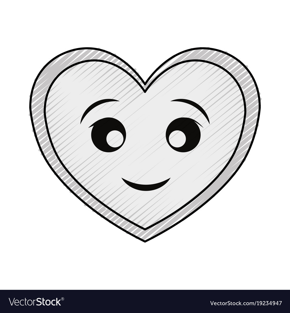 Kawaii heart icon Royalty Free Vector Image - VectorStock