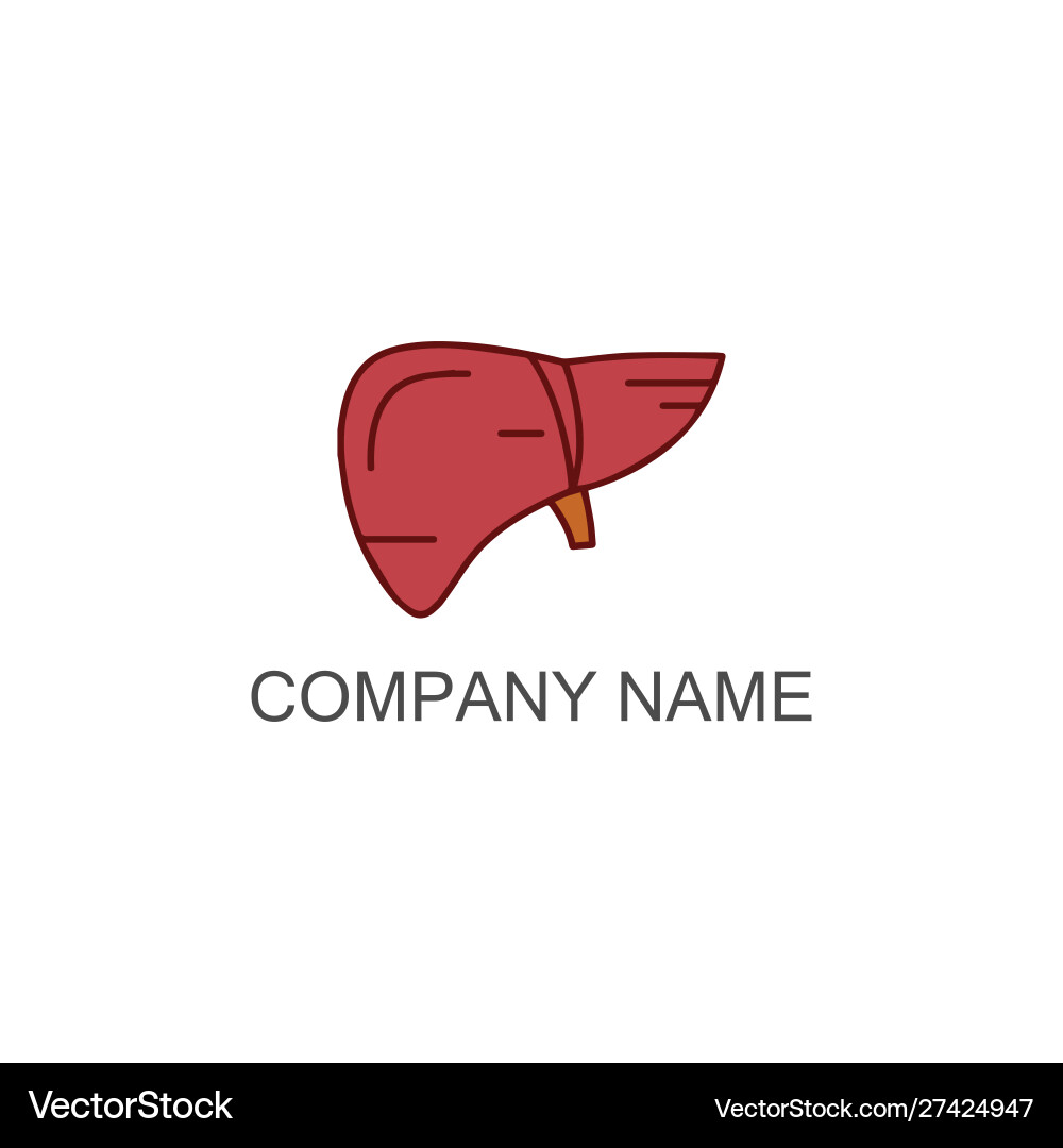 Liver icon flat logo Royalty Free Vector Image