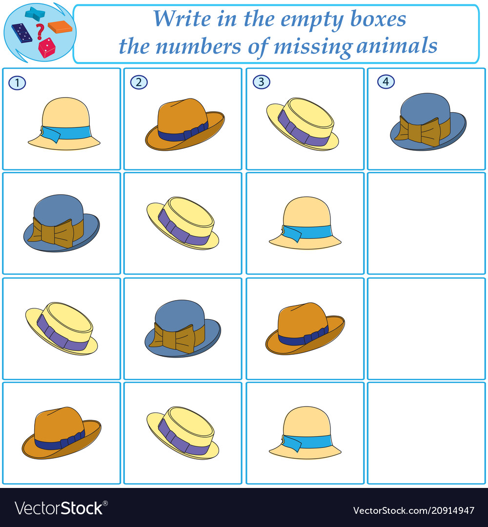 Logical taskfind what images are missing vector image Logical taskfind what images are missing