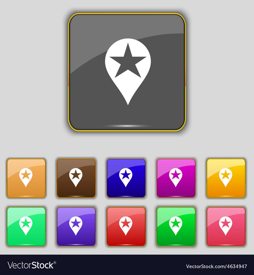 Map pointer award gps location icon sign set