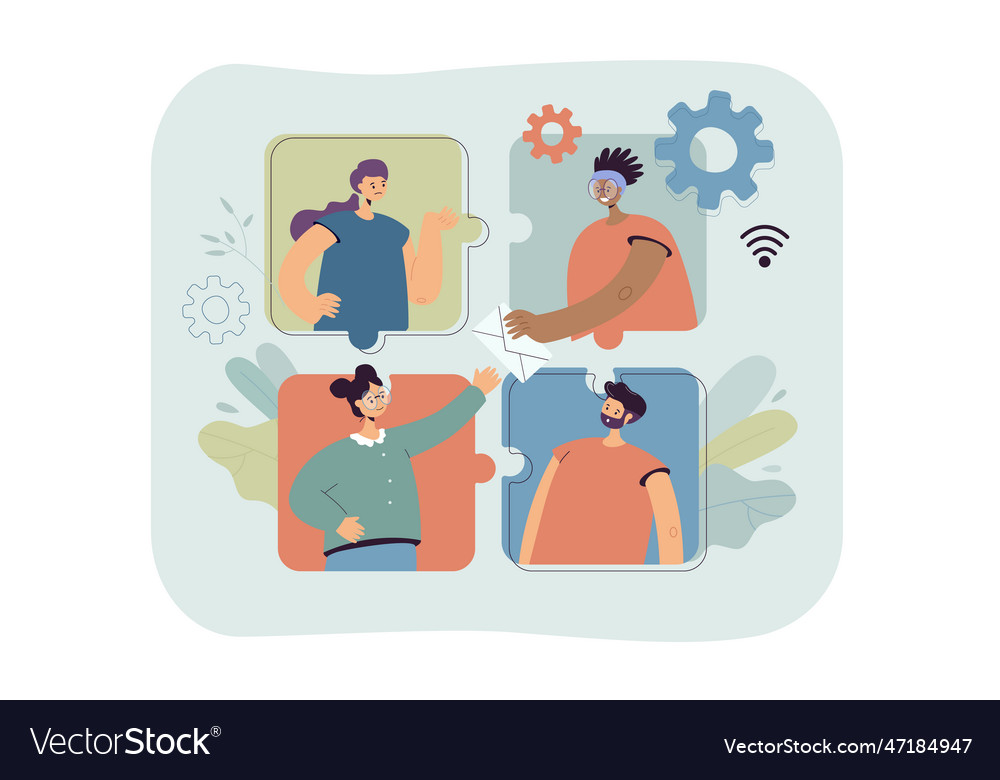 People working online in team