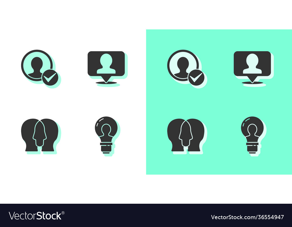 Set head with lamp bulb create account screen vector image Set head with lamp bulb create account screen