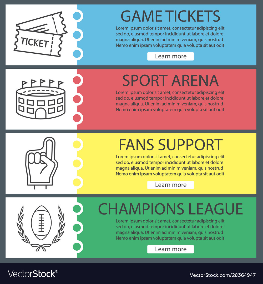 Sport game banner templates set Royalty Free Vector Image