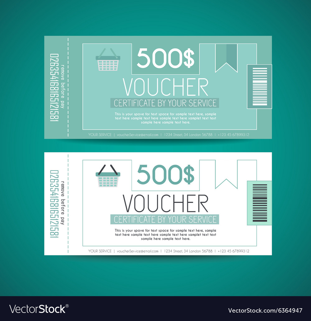 Voucher gift card layout template for your Vector Image