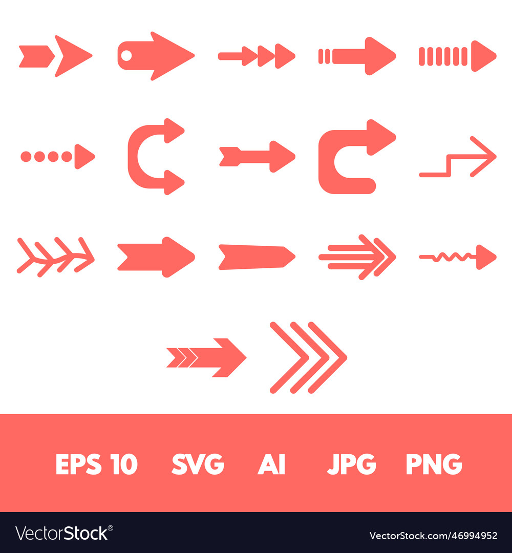 Arrow Icon Set Royalty Free Vector Image VectorStock