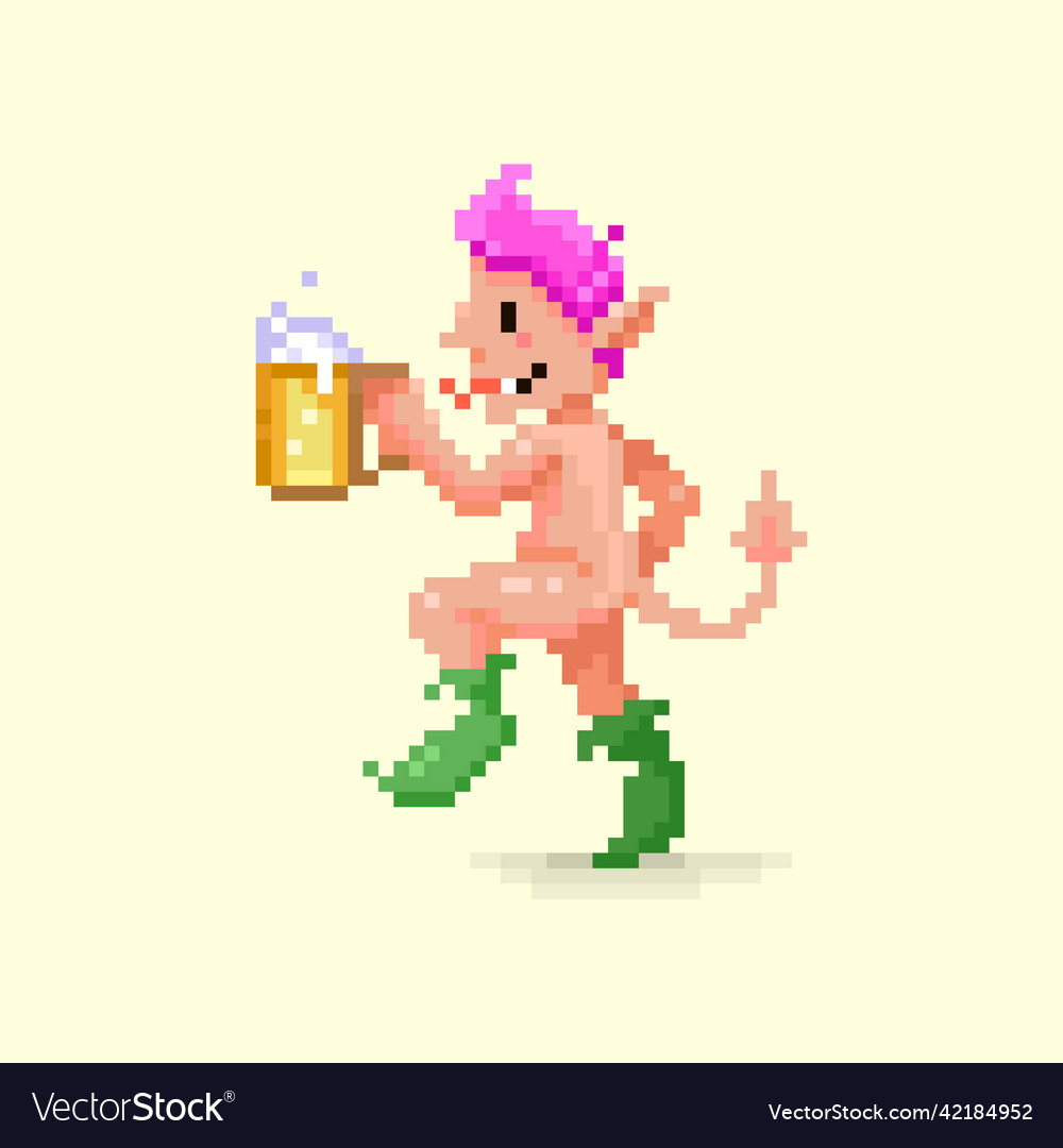 Cartoon fantasy naked dancing devil Royalty Free Vector