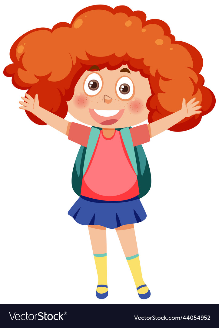 Kid Coloring Book Character Curly Hair Stock Vector (Royalty Free