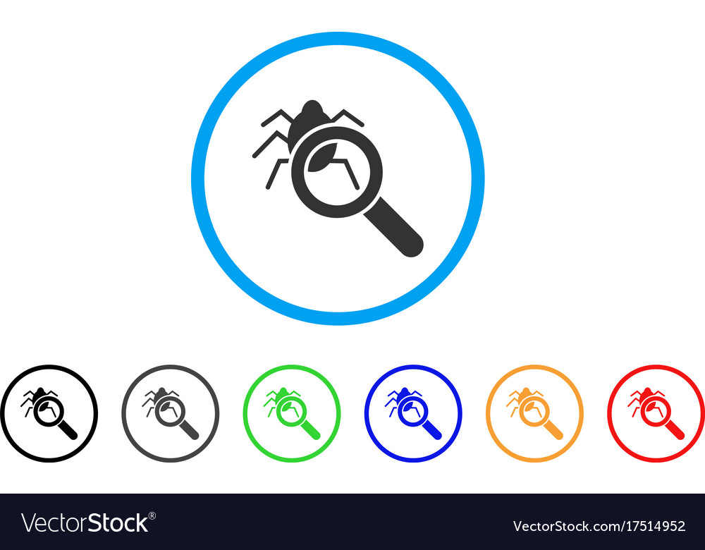 Debugger explorer rounded icon Royalty Free Vector Image
