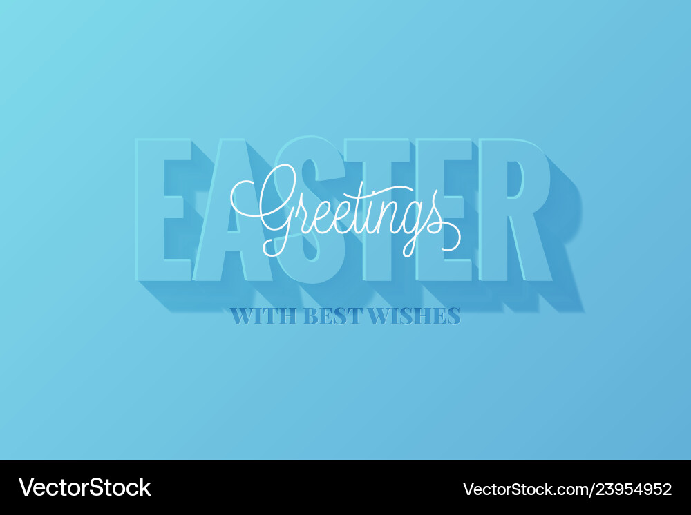 Easter banner happy sign on blue Royalty Free Vector Image
