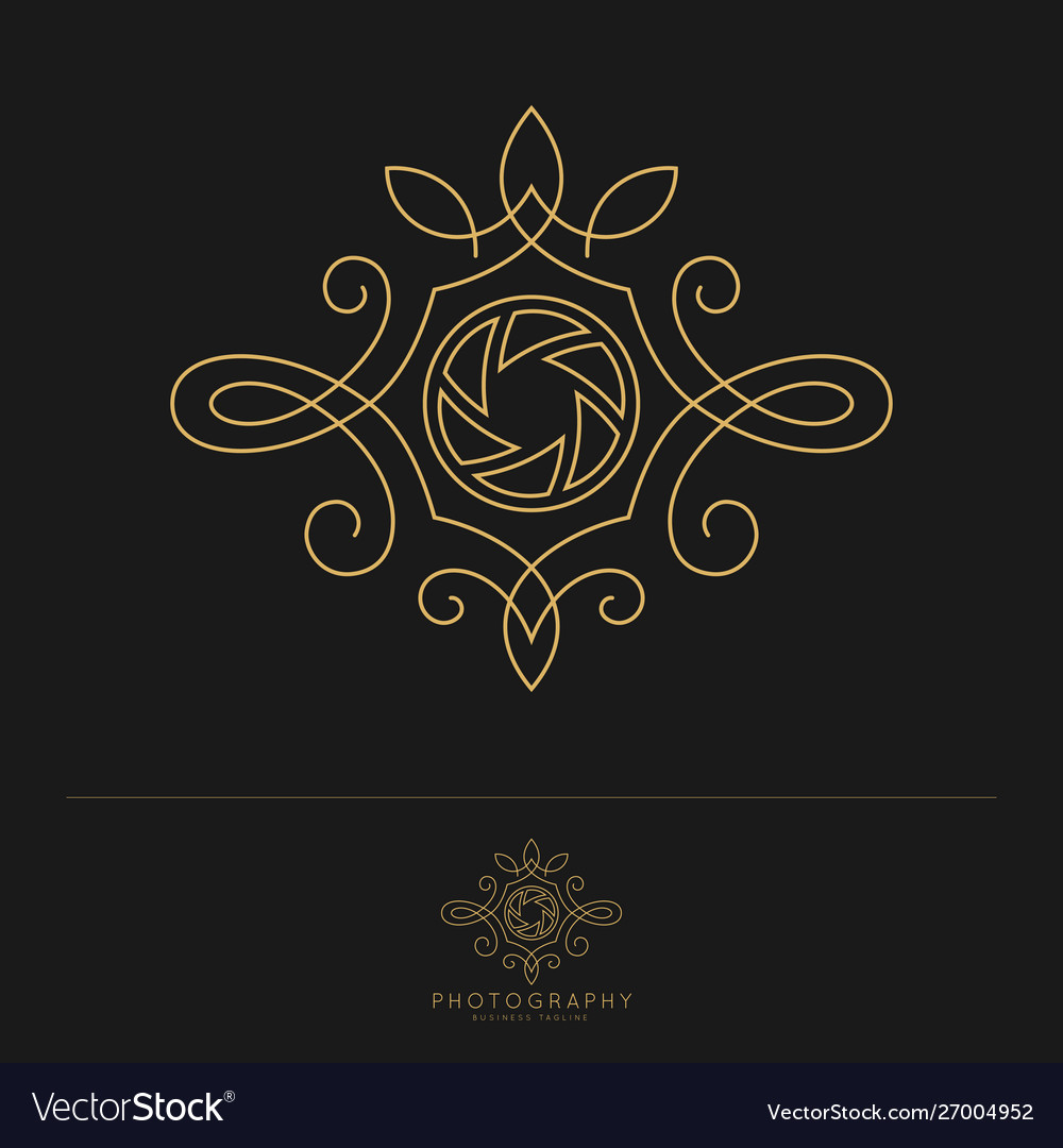 Elegant luxury photography logo design template