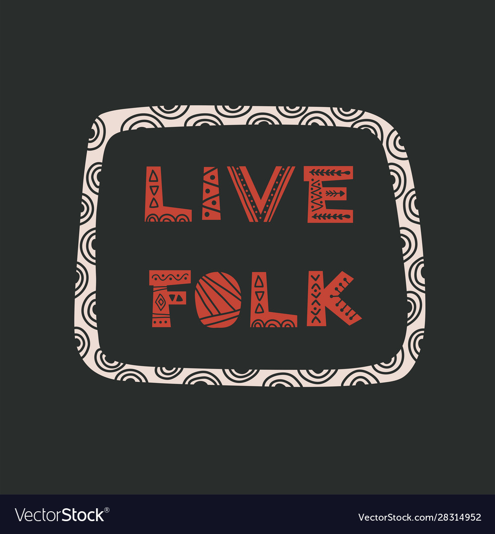 Folk art lettering in scandinavian