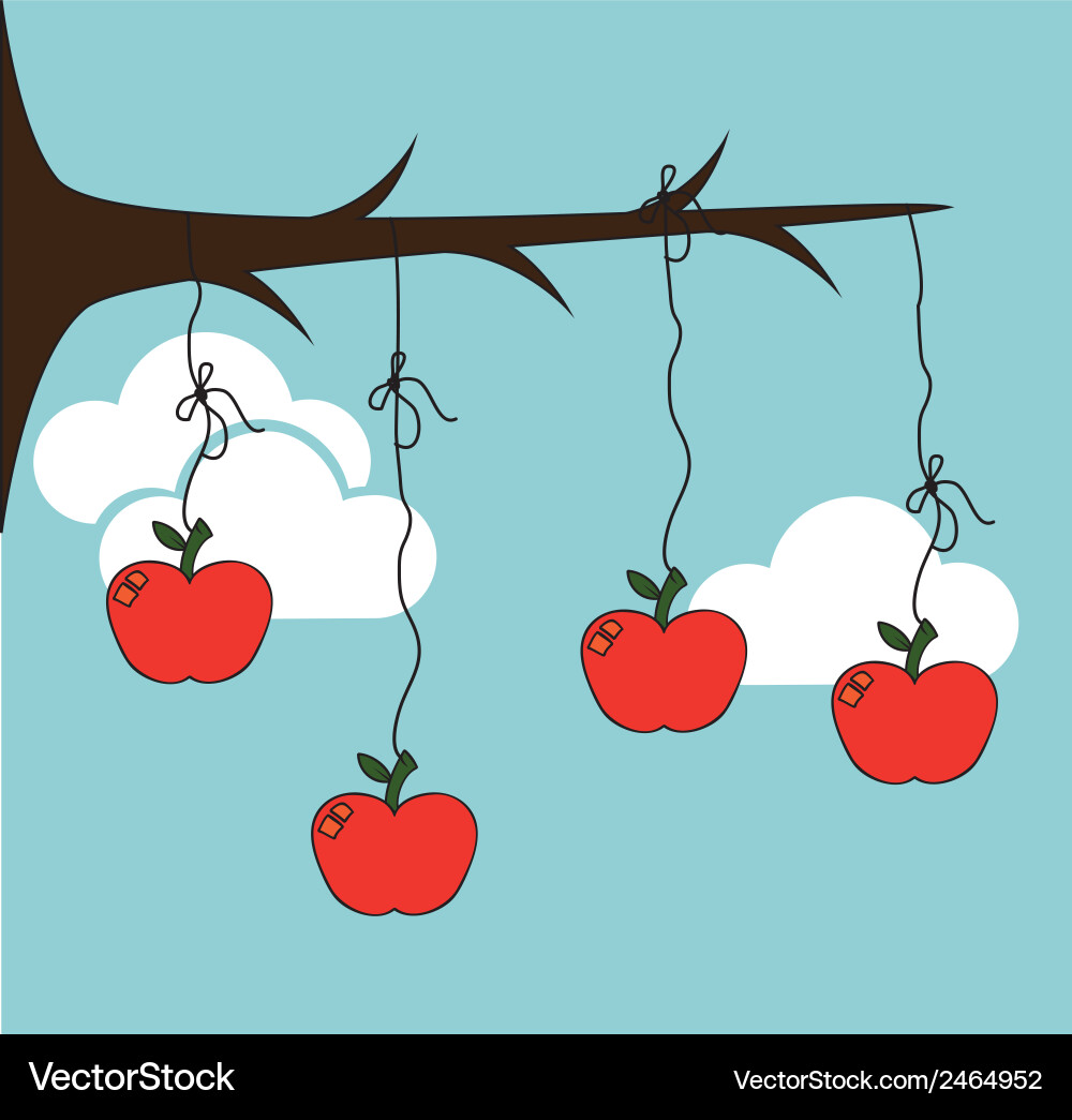Fruits design over cloudscape background Vector Image