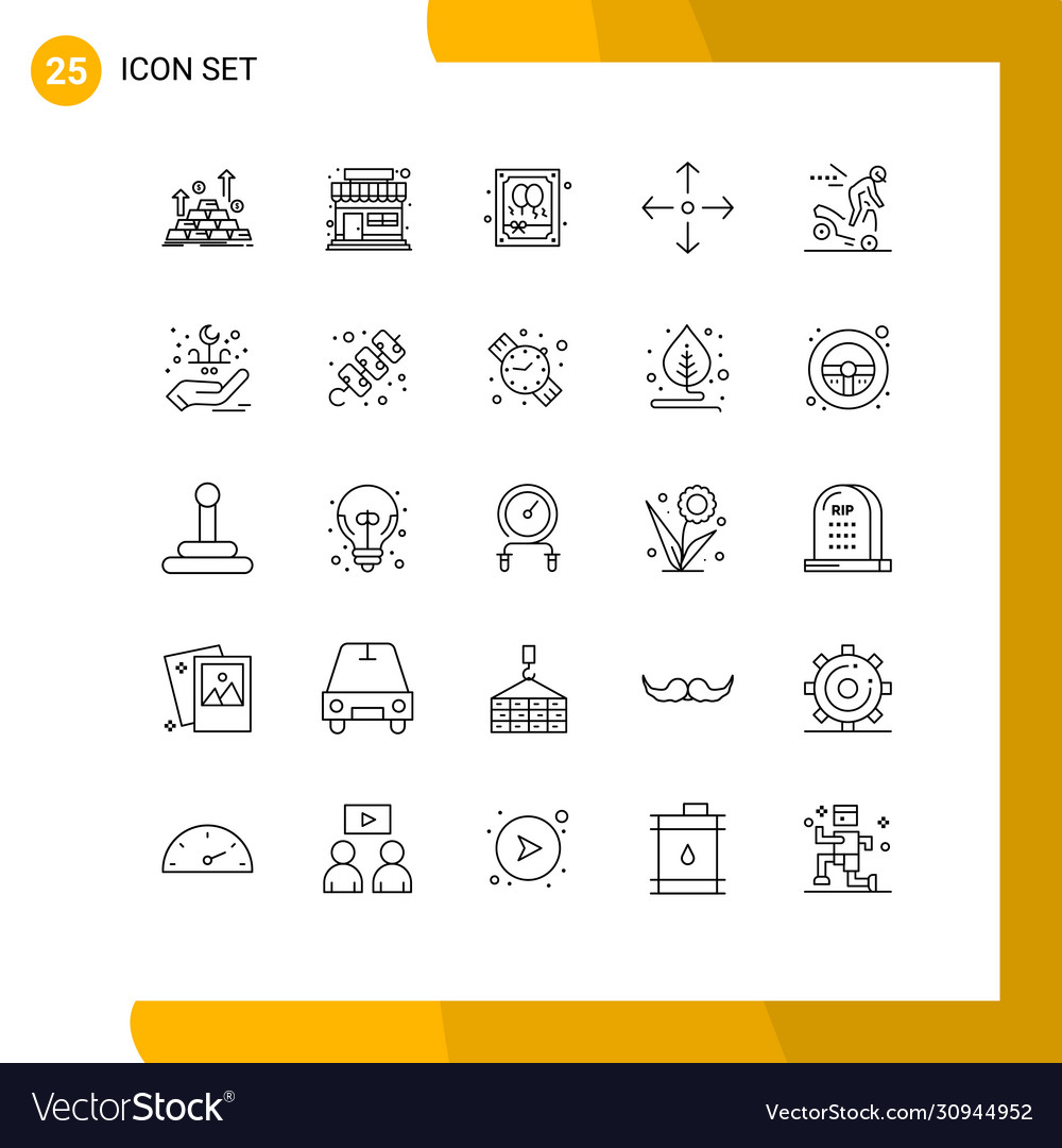 Pack 25 modern lines signs and symbols for web