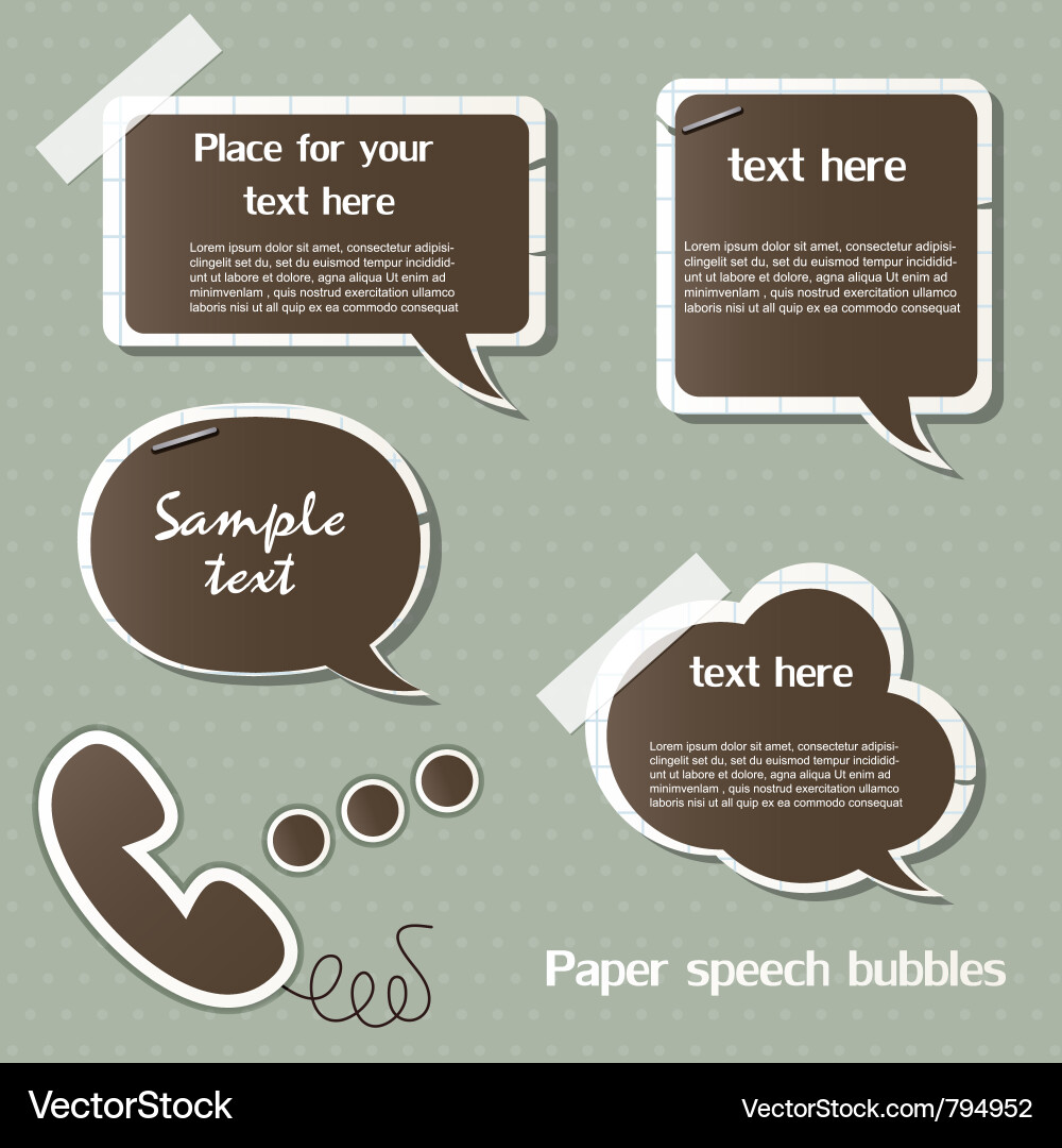 Paper speech bubbles Royalty Free Vector Image