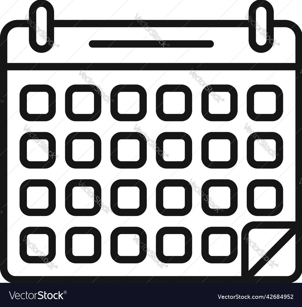 Plan calendar icon outline event time Royalty Free Vector