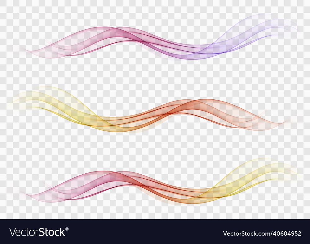 Set of wavy shapes transparent element vector image Set of wavy shapes transparent element