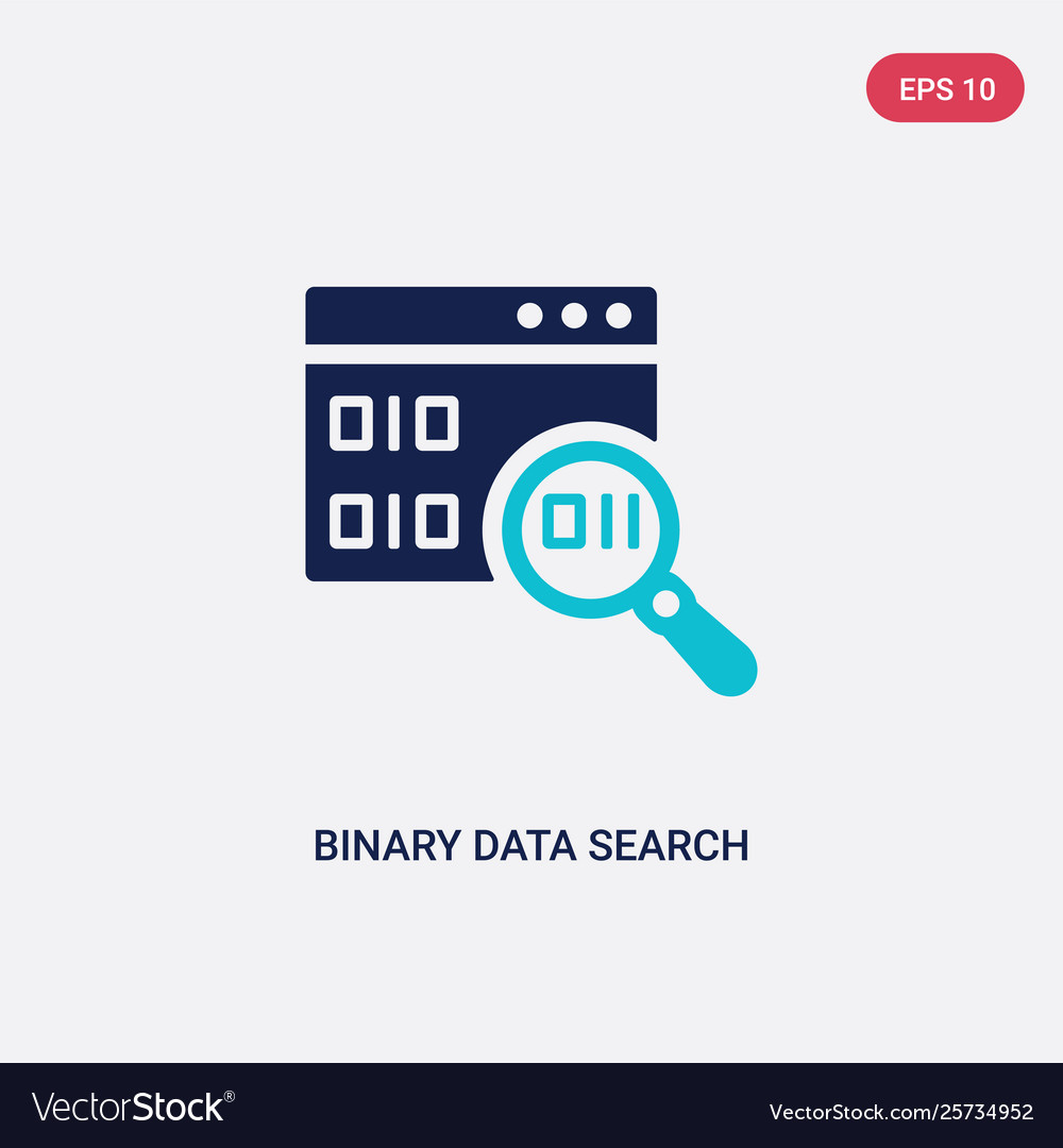 Two color binary data search icon from business Vector Image