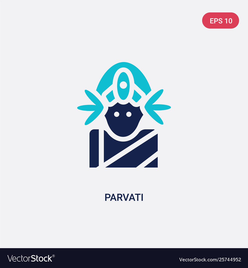 Two color parvati icon from india concept