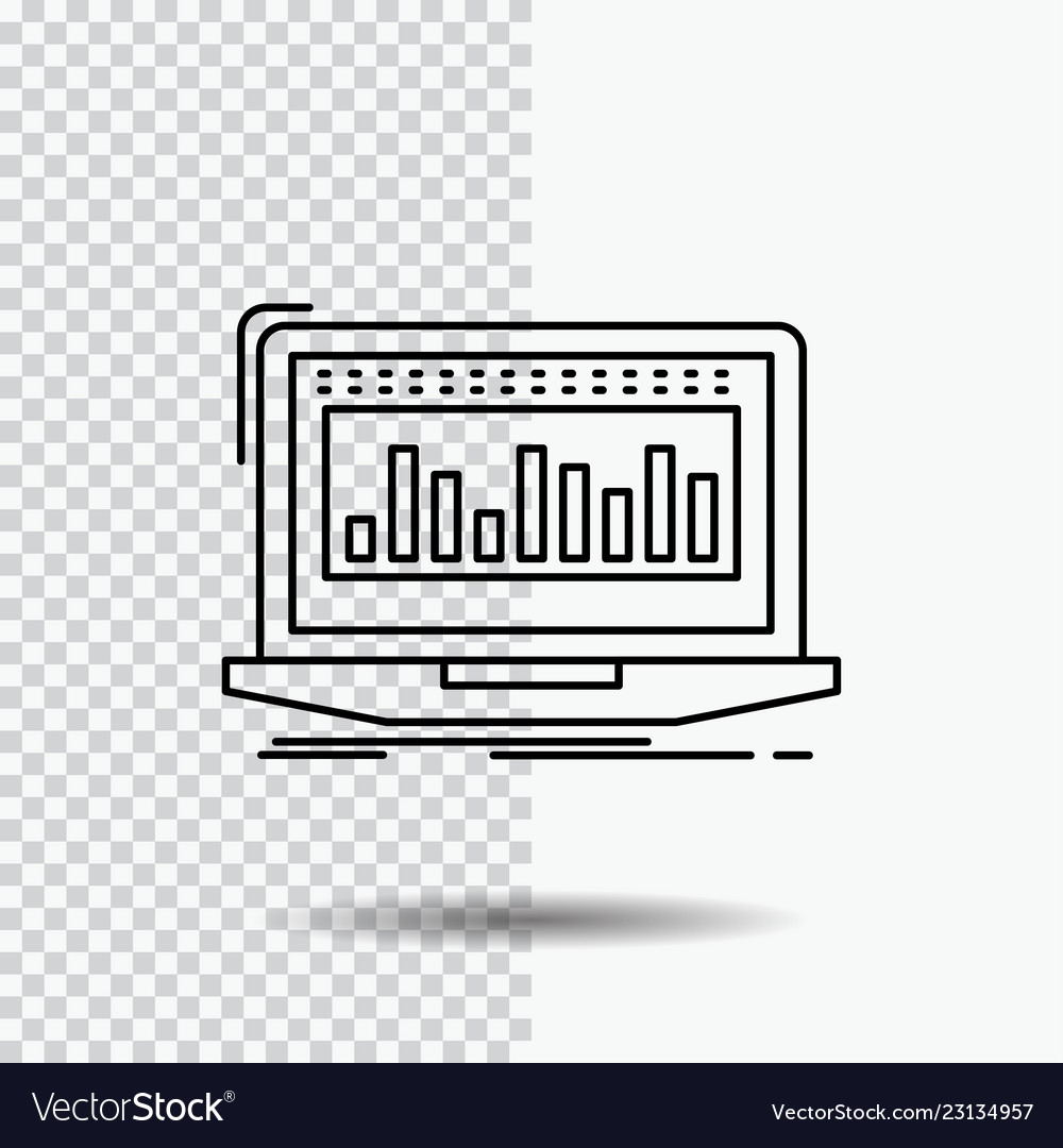Data financial index monitoring stock line icon vector image Data financial index monitoring stock line icon