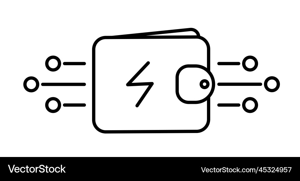 Digital crypto wallet line editable Royalty Free Vector