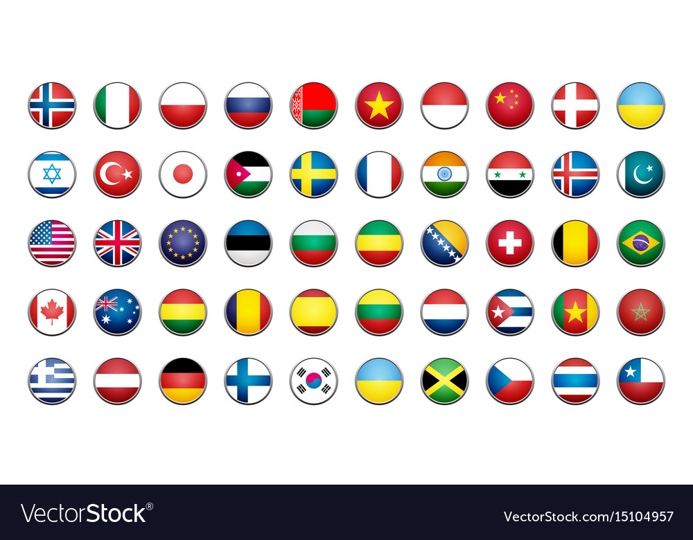 Flags icons simple flags of the countries Vector Image