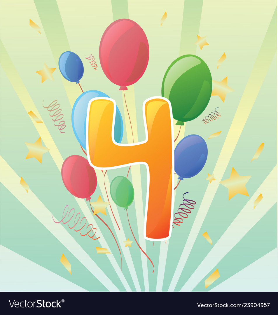 Fourth birthday card design