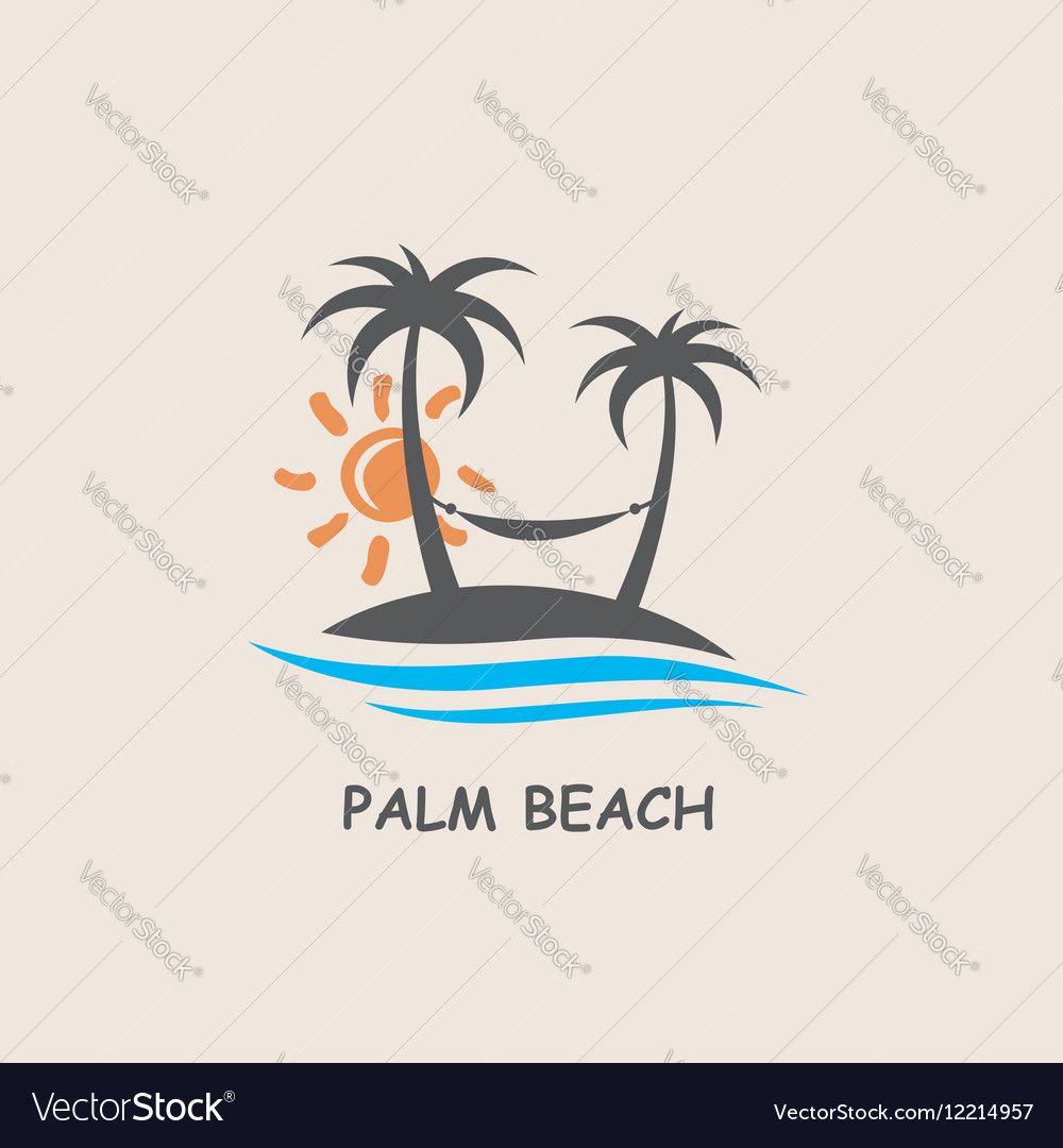 Label with palm tree Royalty Free Vector Image