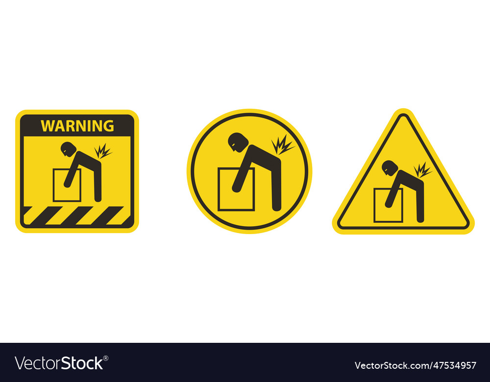 Lifting hazard symbol sign isolate on white