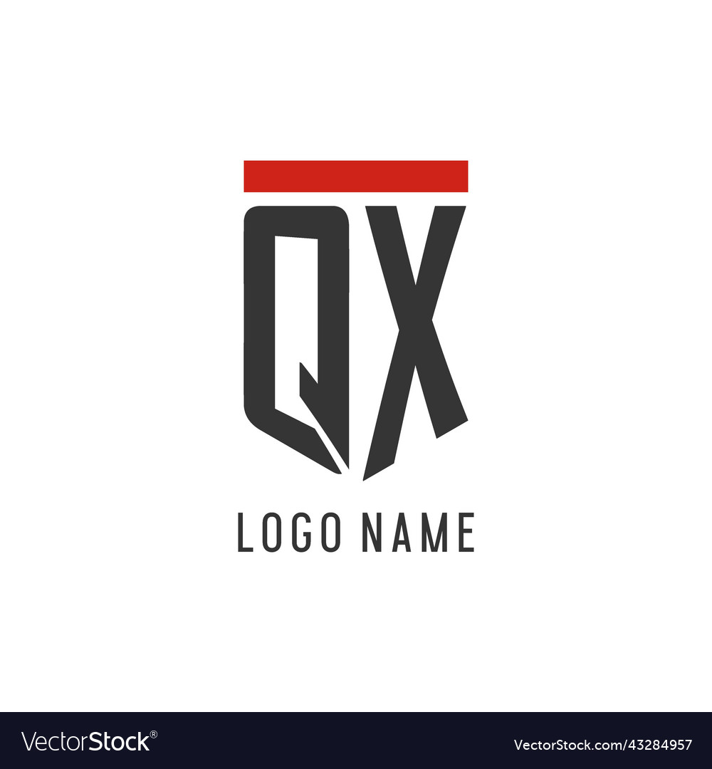 Qx initial esport logo with simple shield design