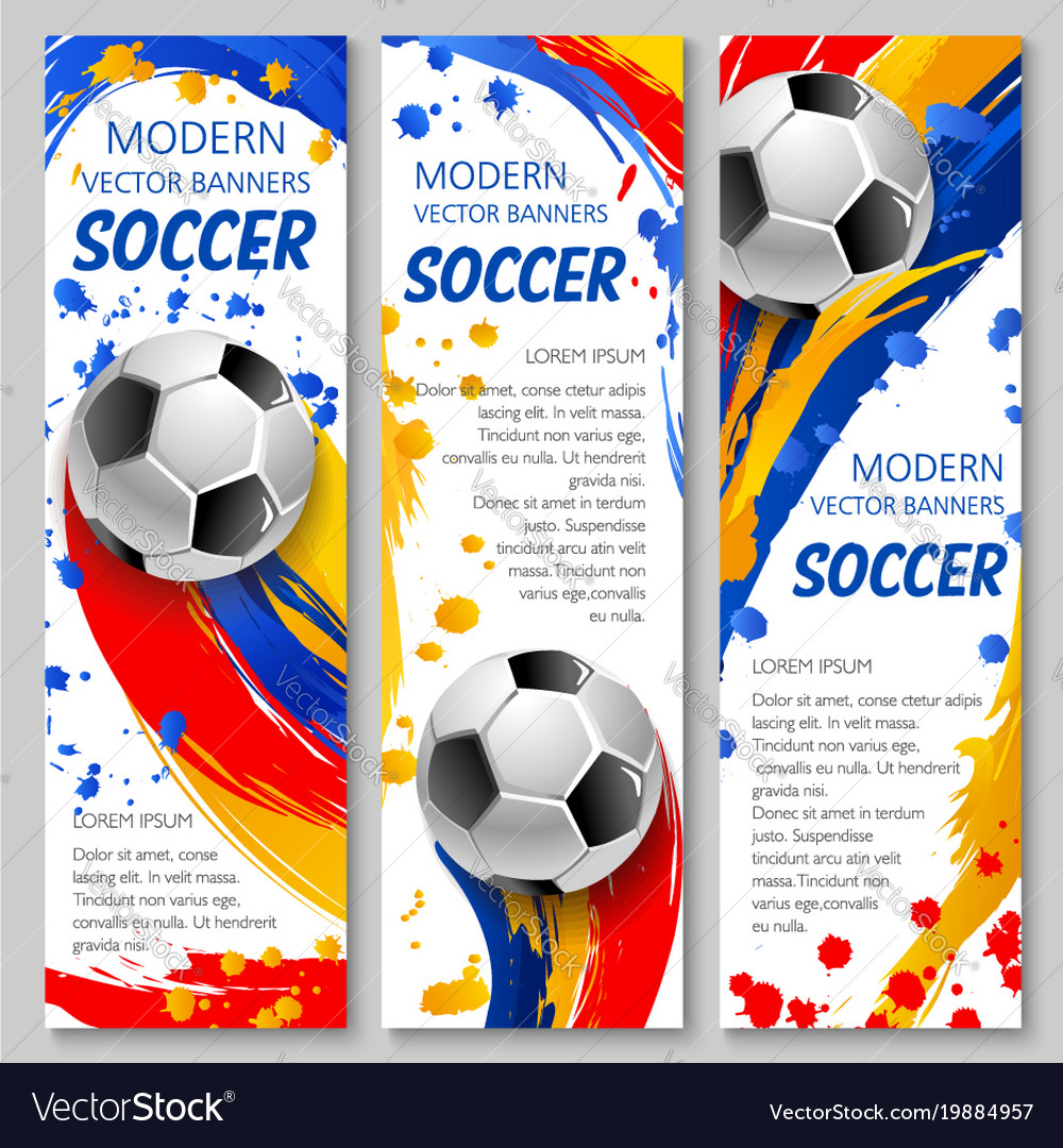 soccer ball banner of football sport game template soccer ball templates
