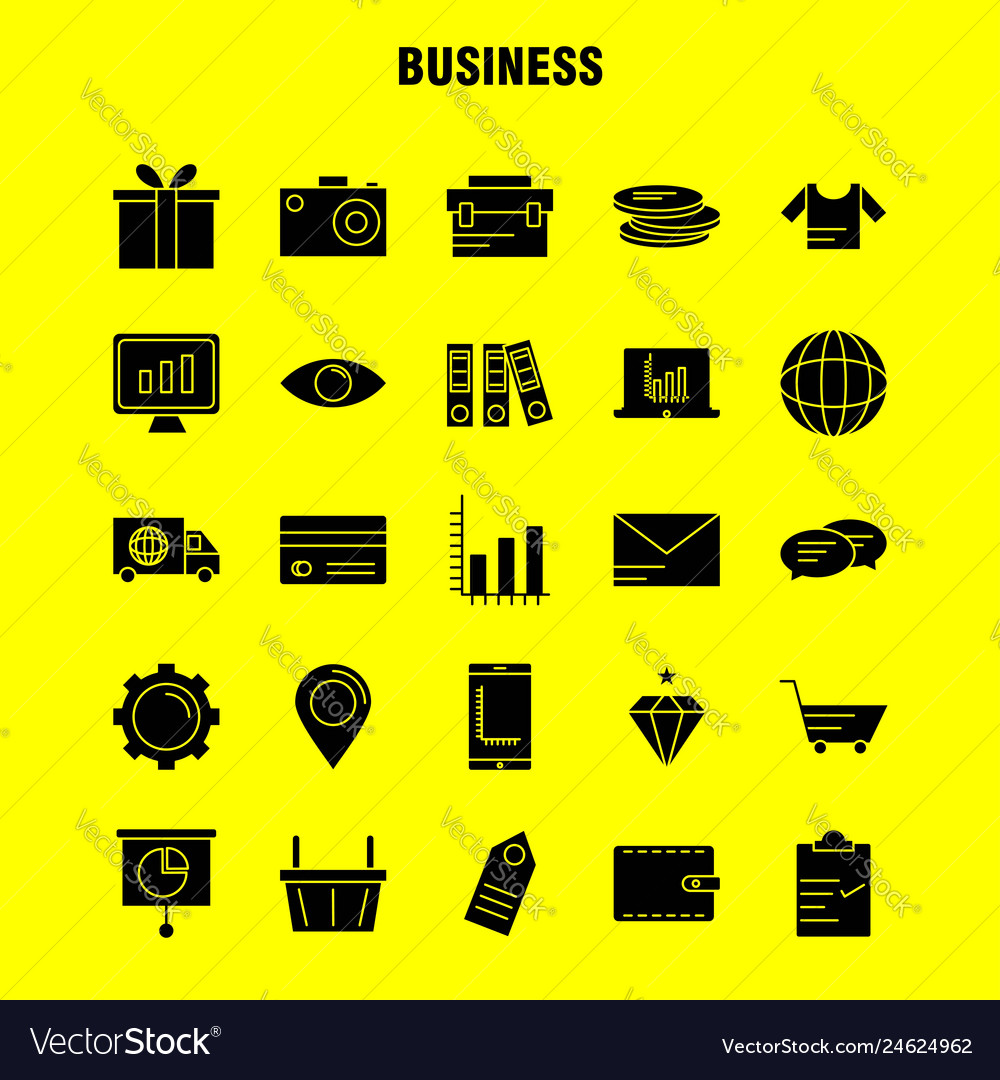 Business solid glyph icon for web print