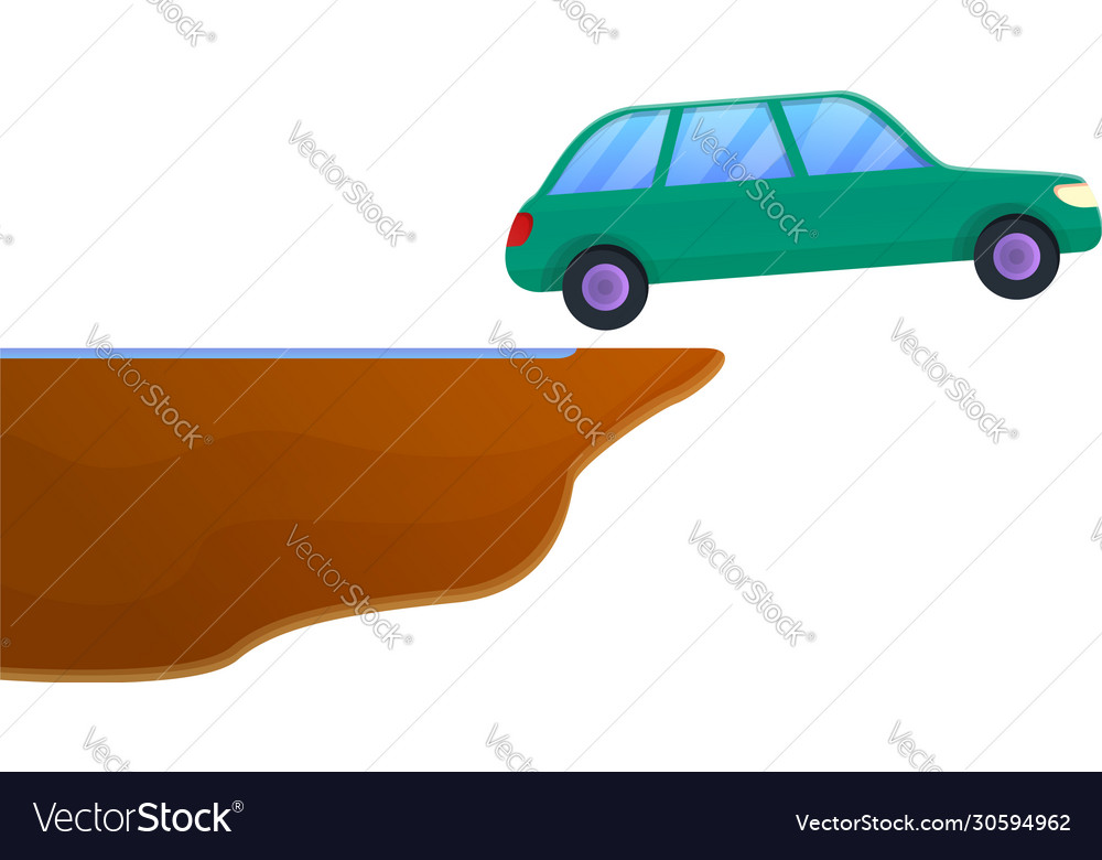 Car accident jump icon cartoon style Royalty Free Vector