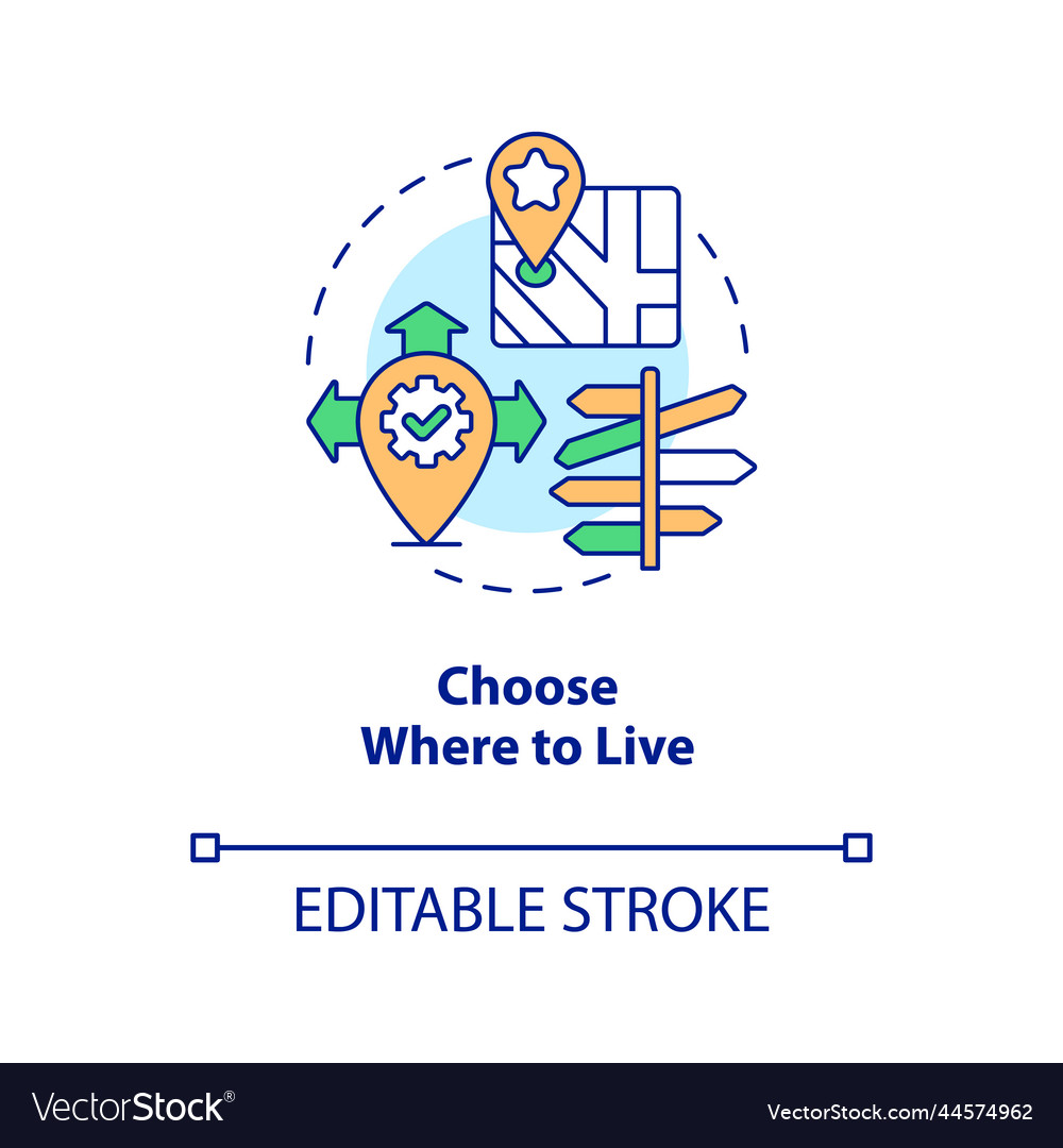 Choose where to live concept icon royalty free vector image