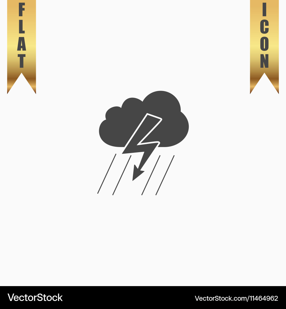 Cloud thunderstorm lightning rain icon Royalty Free Vector