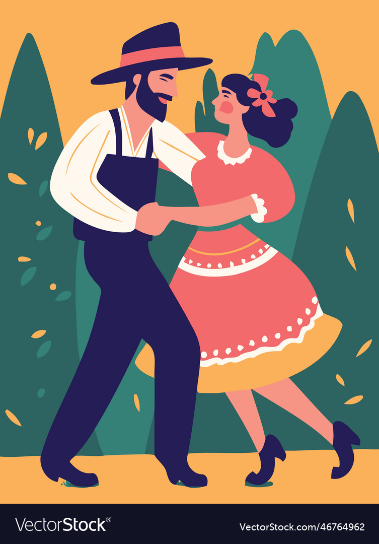 Paar tanzen bei festa junina vector image Paar tanzen bei festa junina