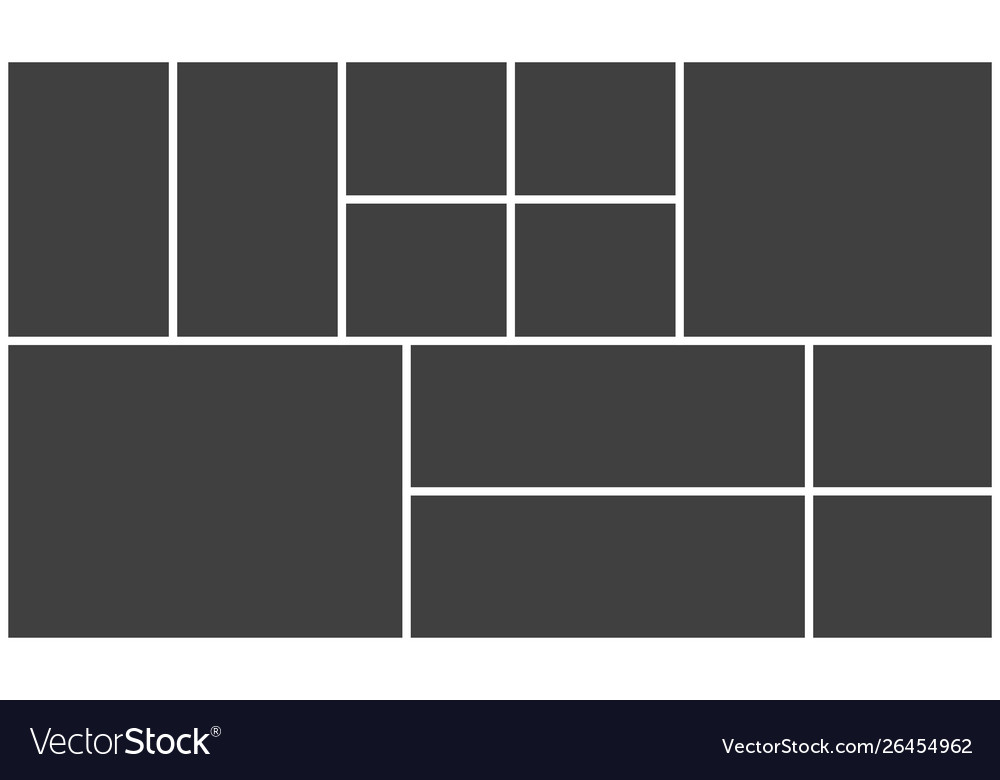 Empty collage board twelve frames photo Royalty Free Vector