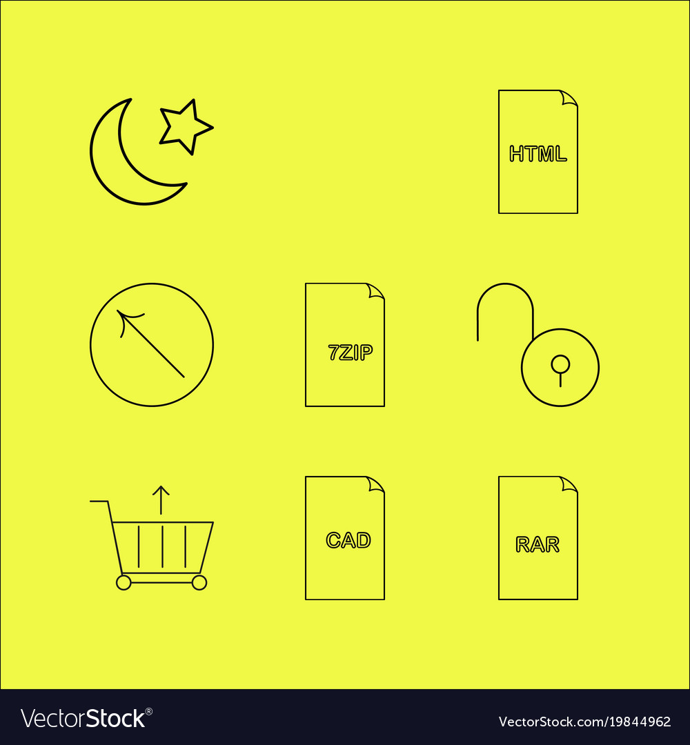 Files and folders linear icon set simple outline