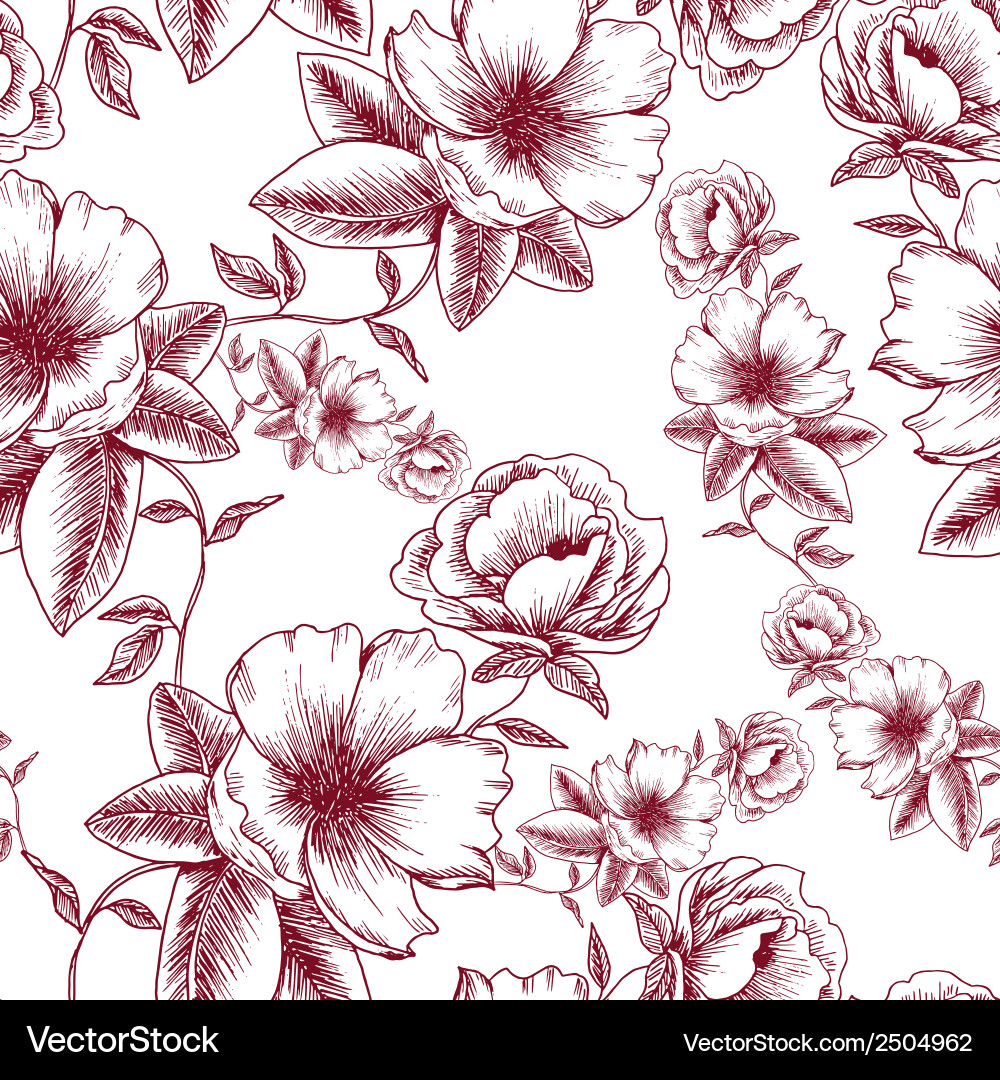 Flower seamless pattern Royalty Free Vector Image