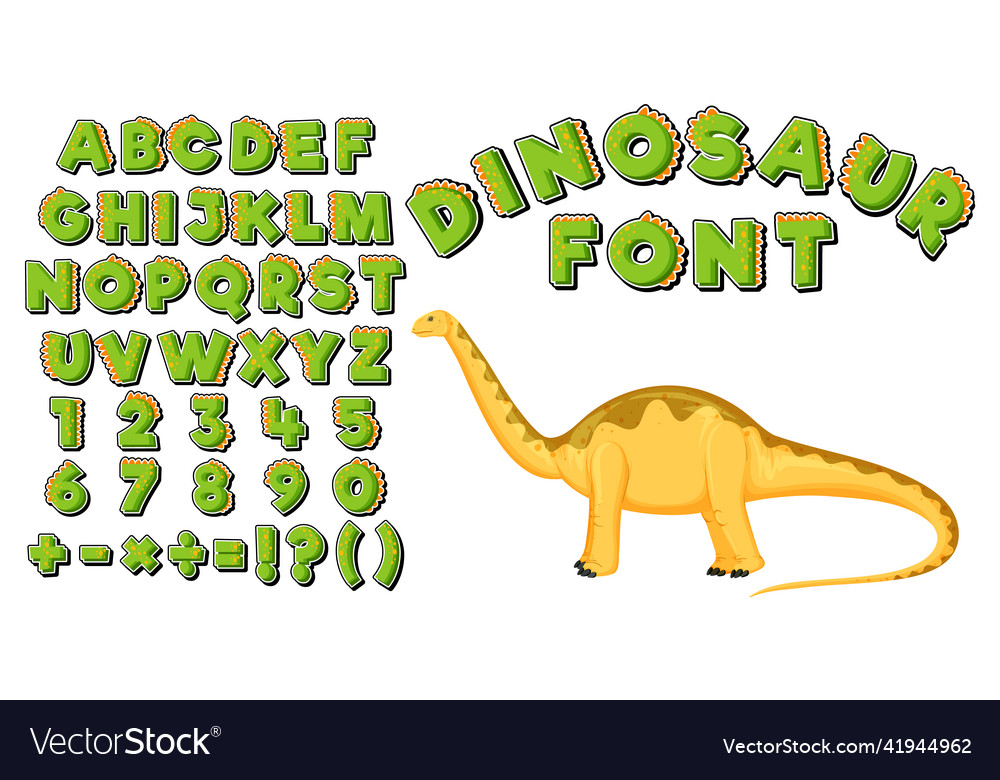 Font design for english alphabets and numbers vector image Font design for english alphabets and numbers